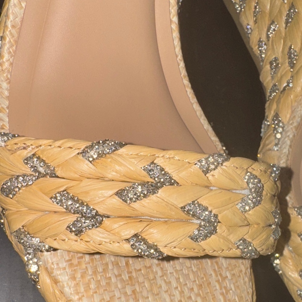 INC International Concepts Tan and Silver Woven Wedges - Picture 17 of 17
